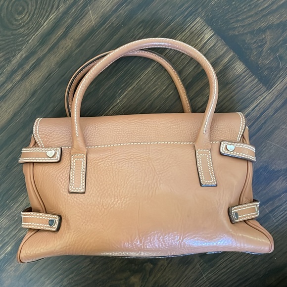 COPY - Luella Tan Leather Handbag with White Stitching. Top Handles. Detachable… - Picture 3 of 10